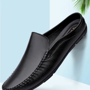 Giày Lười Sục Nam Da Bò Chuẩn, Có bảo hành nổ da, bong keo , gãy đế, phom dáng siêu đẹp GD18